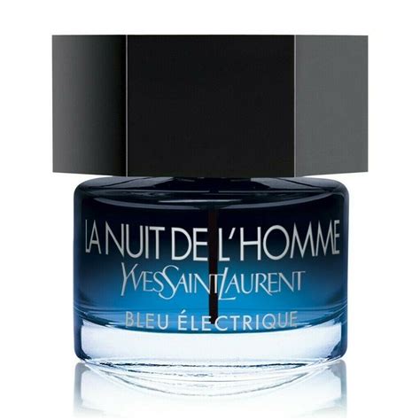 parfum homme bleu électrique.